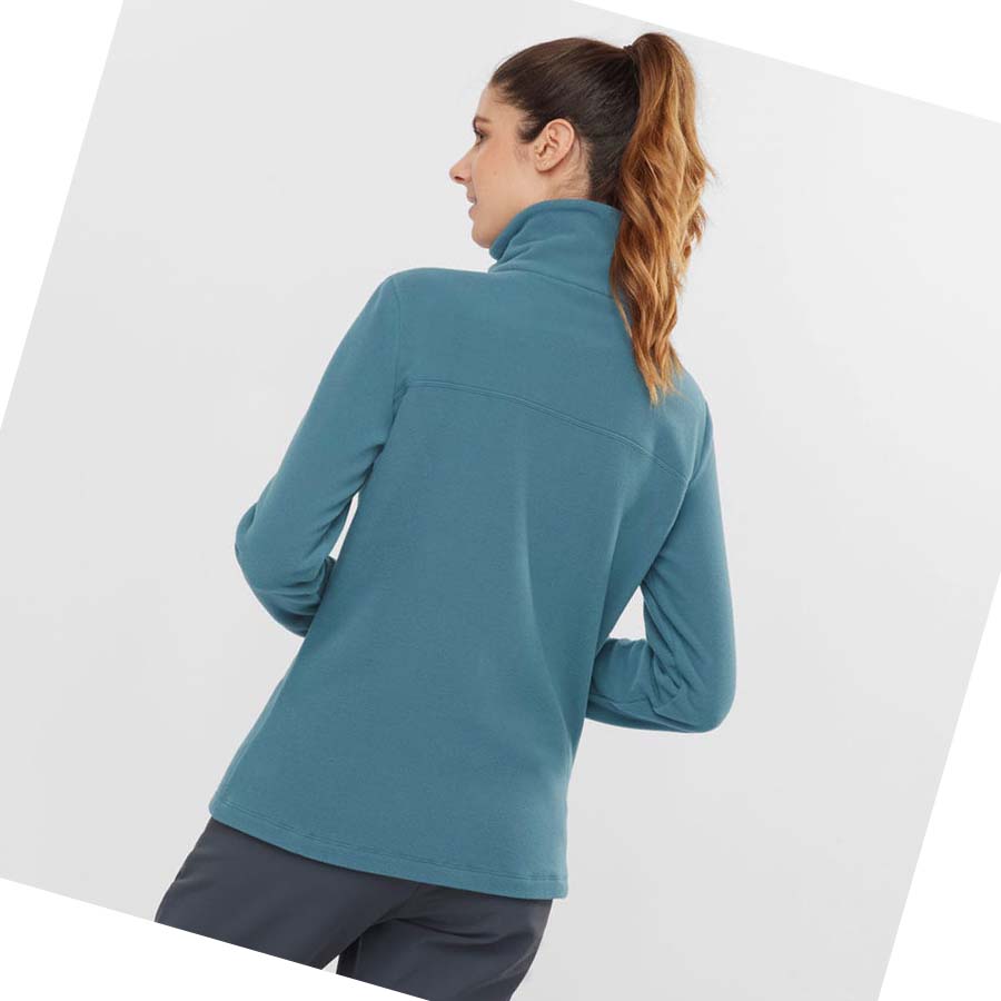 Sudadera Con Capucha Salomon ESSENTIAL COSY FLEECE Mujer Azules | MX 2514HAP